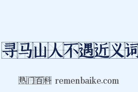 寻马山人不遇近义词是什么意思的图片
